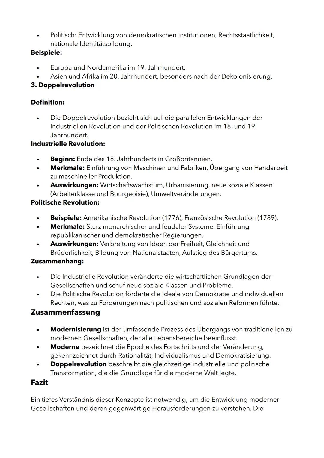 Modernisierung
Begriff der Modernisierung
Definition:
•
Ziel:
•
Modernisierung bezeichnet den umfassenden Wandel von Gesellschaften hin zu
m
