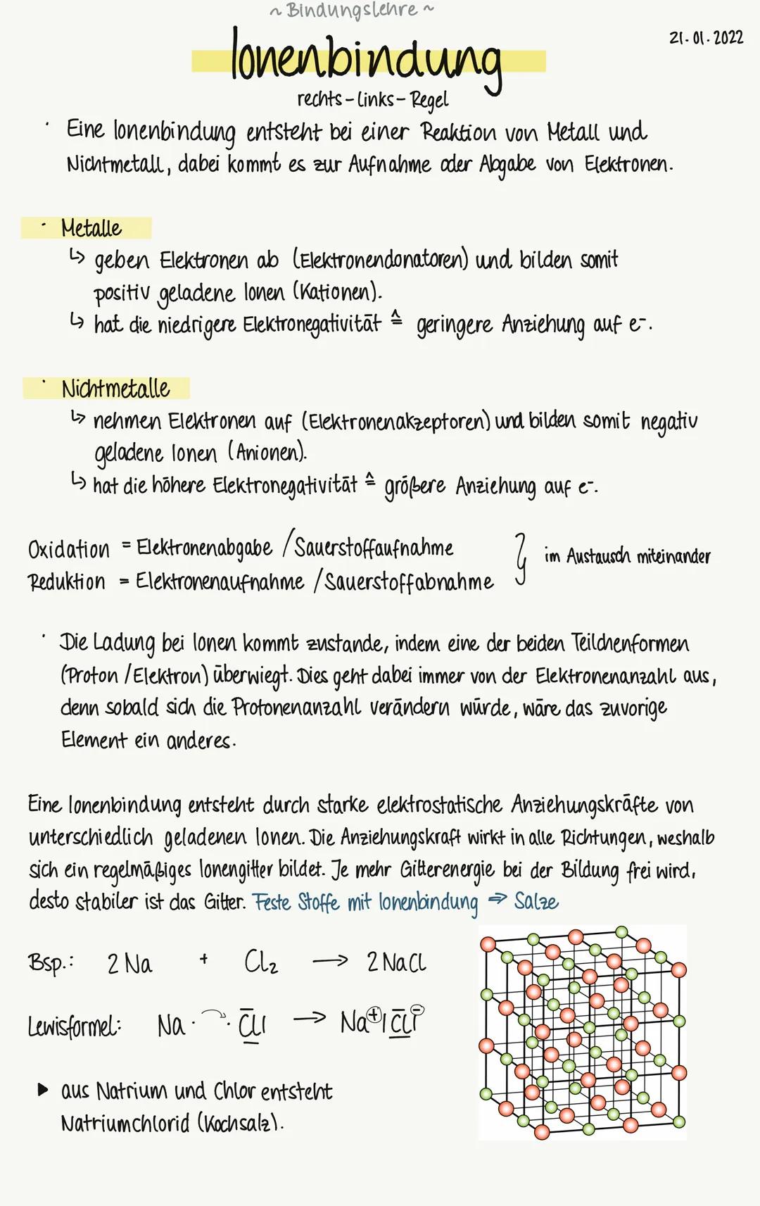 # Bindungslehre
Bindungen/Bindungsarten:
→ Es gibt drei verschiedene Bindungen, diese sind auch geografisch im
Periodensystem zu untersche