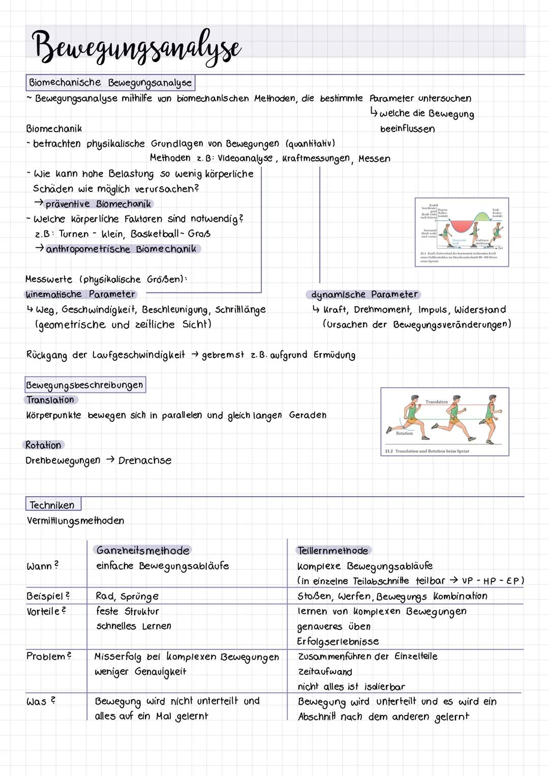 Bewegungsanalyse
Bewegungswissenschaften beschäftigen sich mit den Bewegungen im Sport
Erforschen Merkmale
Voraussetzungen
- Erlerntechniken