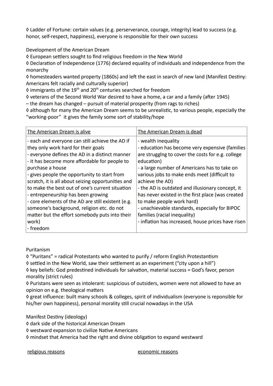 Englisch Leistungskurs Abitur 2024
Zusammenfassung Q1-Q3
Inhaltsverzeichnis
Q1 Ideals and realities
1.1 The USA - the formation of a nation