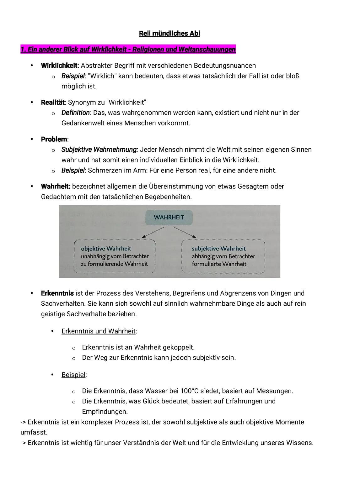 Religion Mündliche Abi Prüfung Baden-Württemberg