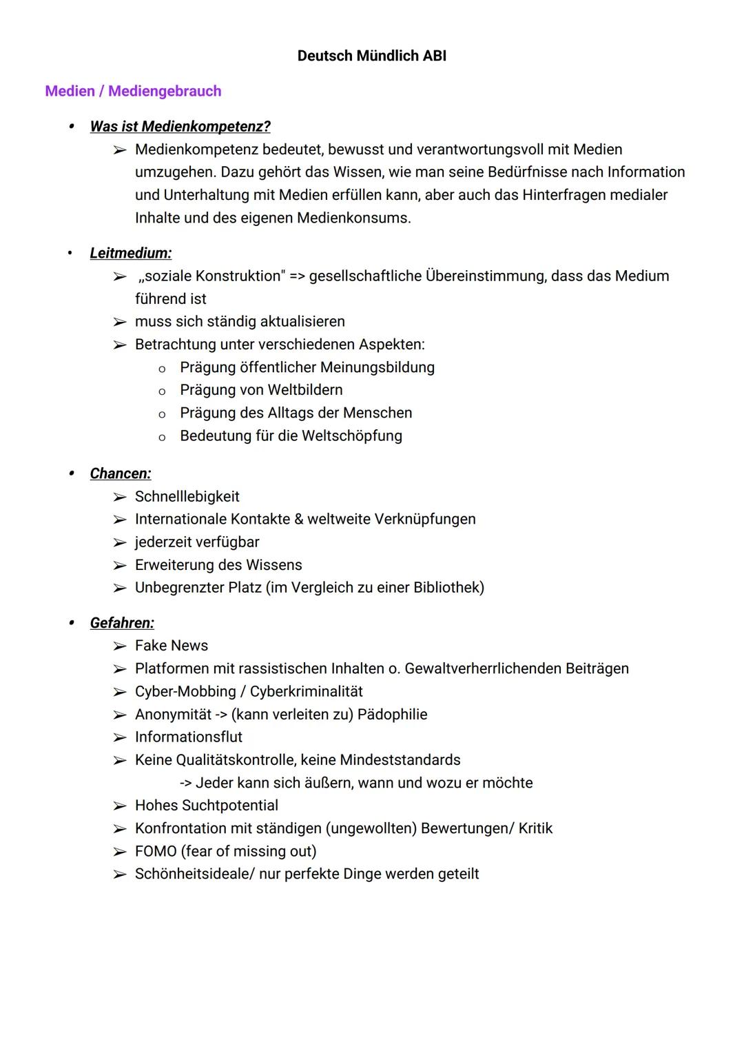 Deutsch Mündliche Abi Prüfung BW 2024