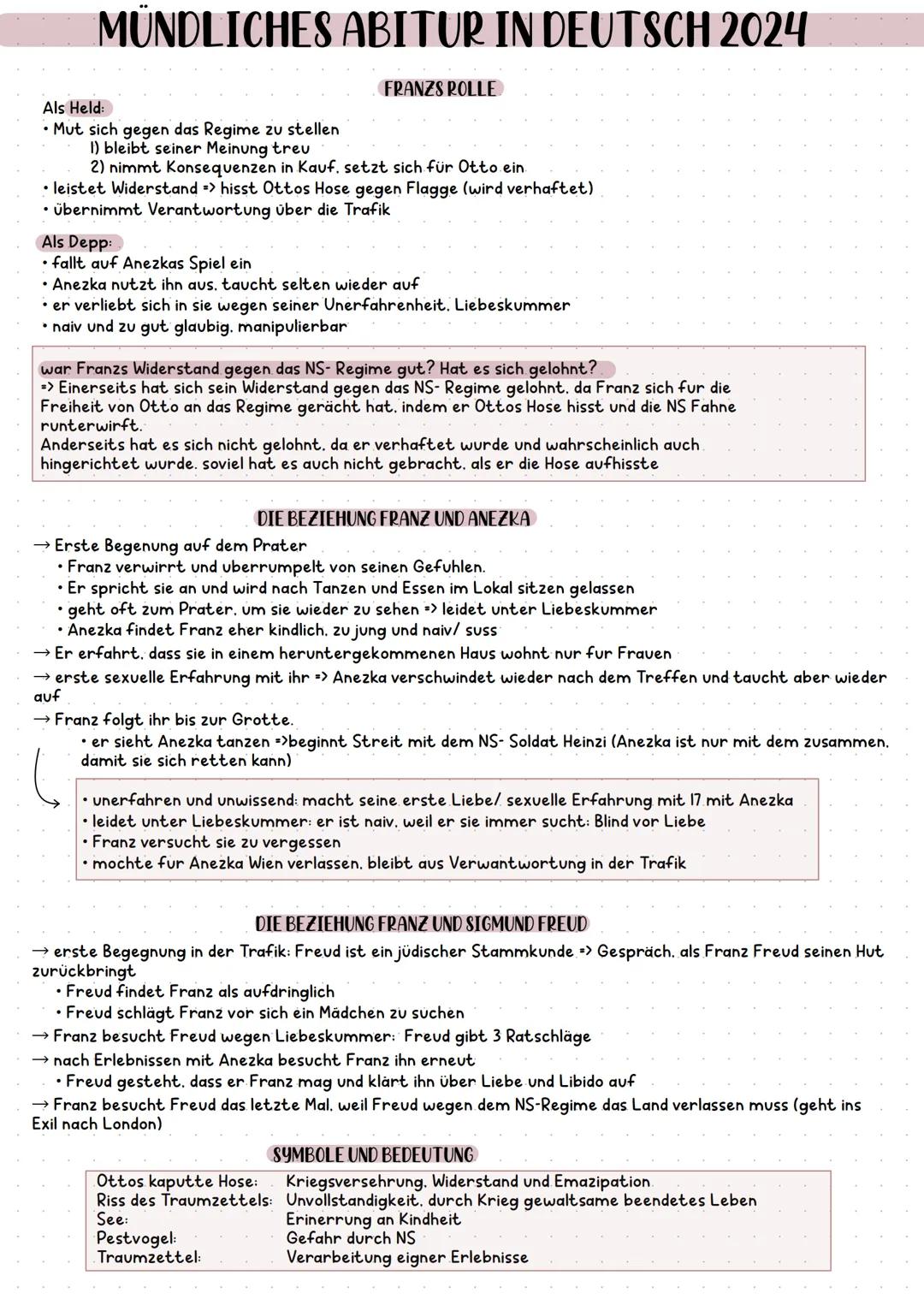 MÜNDLICHES ABITUR IN DEUTSCH 2024
Themen:
Romane/Dramen:
Der Trafikant, Sandmann. Woyzeck und Faust (im Verbindung mit Woyzeck)
Sprache und