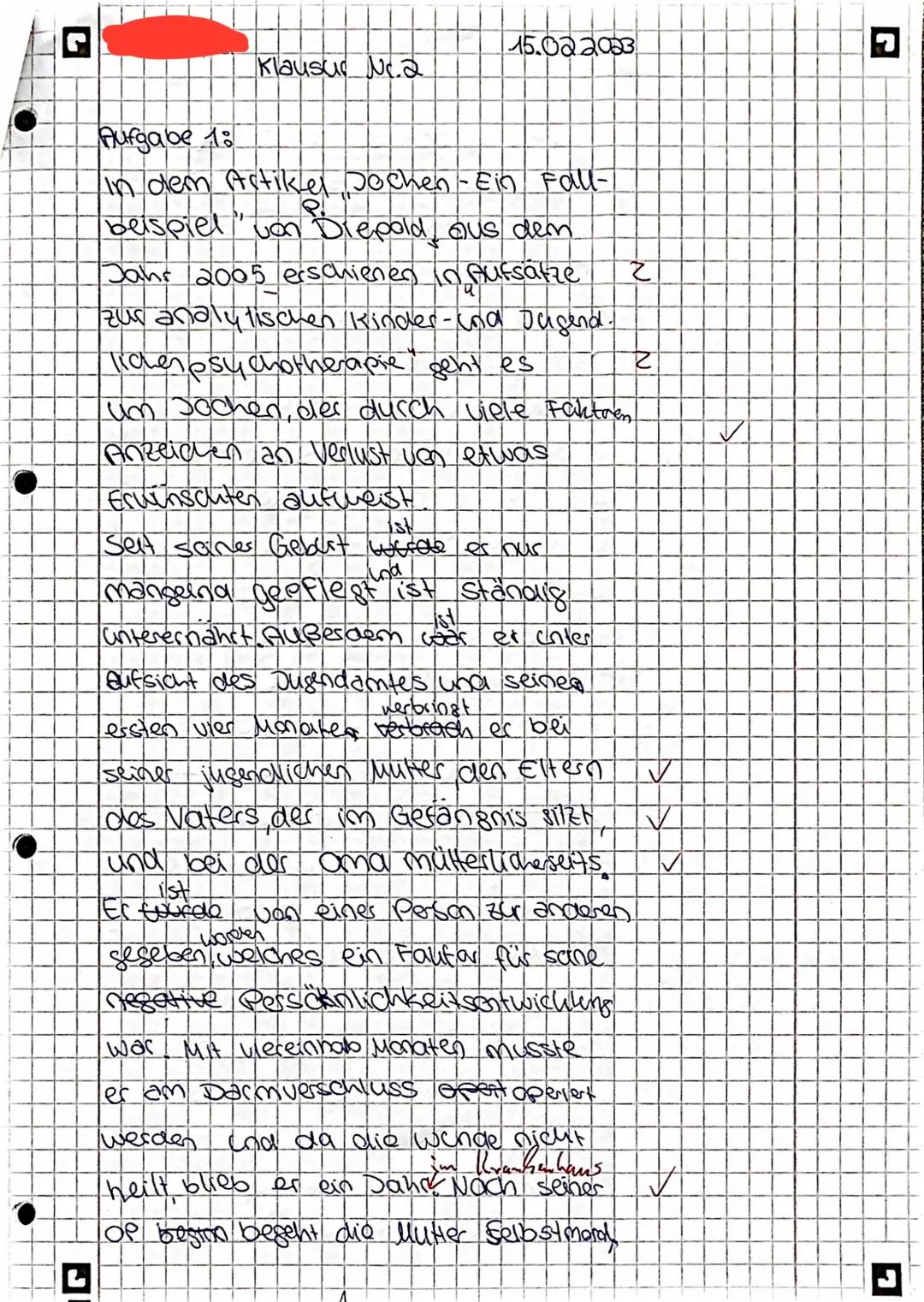 Pädagogik-Klausur
Entwicklung, Sozialisation und Erziehung:
Siegmund Freud
Name:
Kurs:
ea1
Datum:
2015.02.2023
Aufgaben:
1. Geben Sie strukt