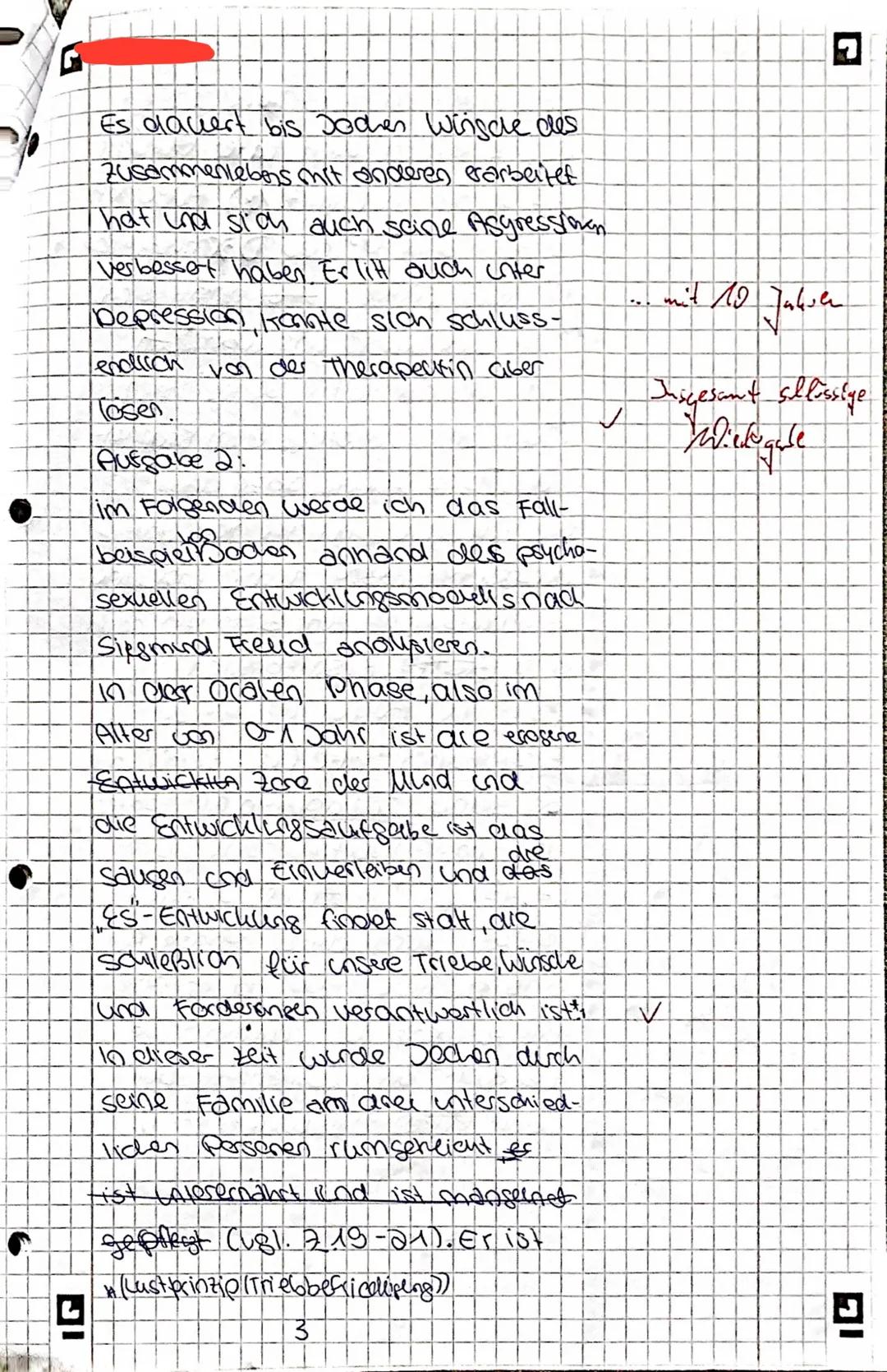 Pädagogik-Klausur
Entwicklung, Sozialisation und Erziehung:
Siegmund Freud
Name:
Kurs:
ea1
Datum:
2015.02.2023
Aufgaben:
1. Geben Sie strukt