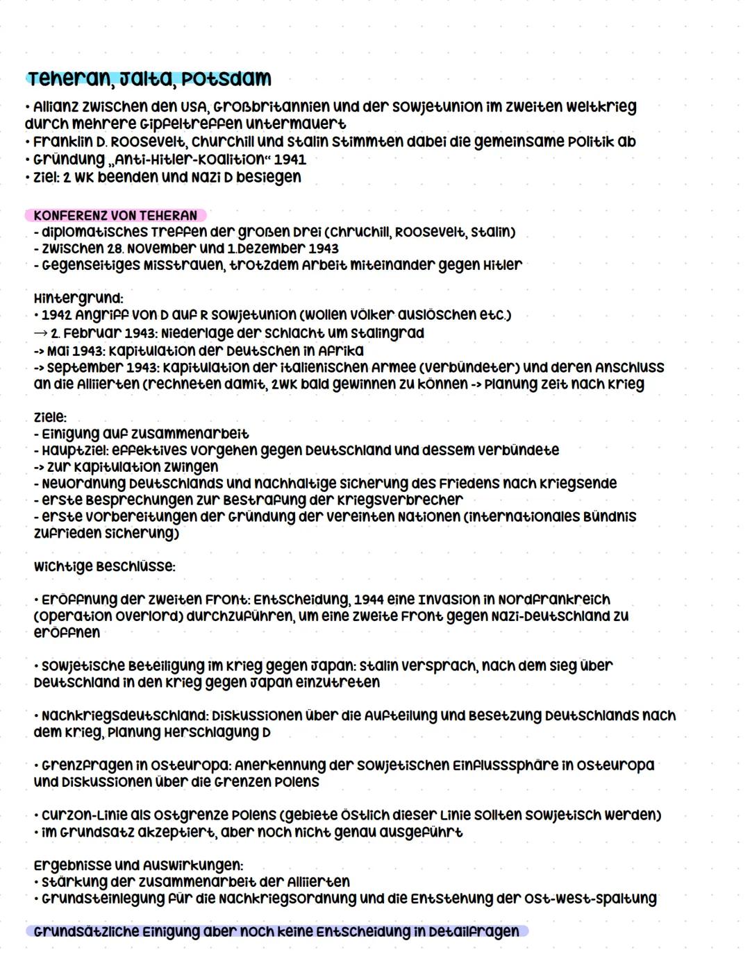 # Deutschland
nach 1945 # Teheran, Jalta, Potsdam
* Allianz zwischen den USA, Großbritannien und der sowjetunion im zweiten weltkrieg
du