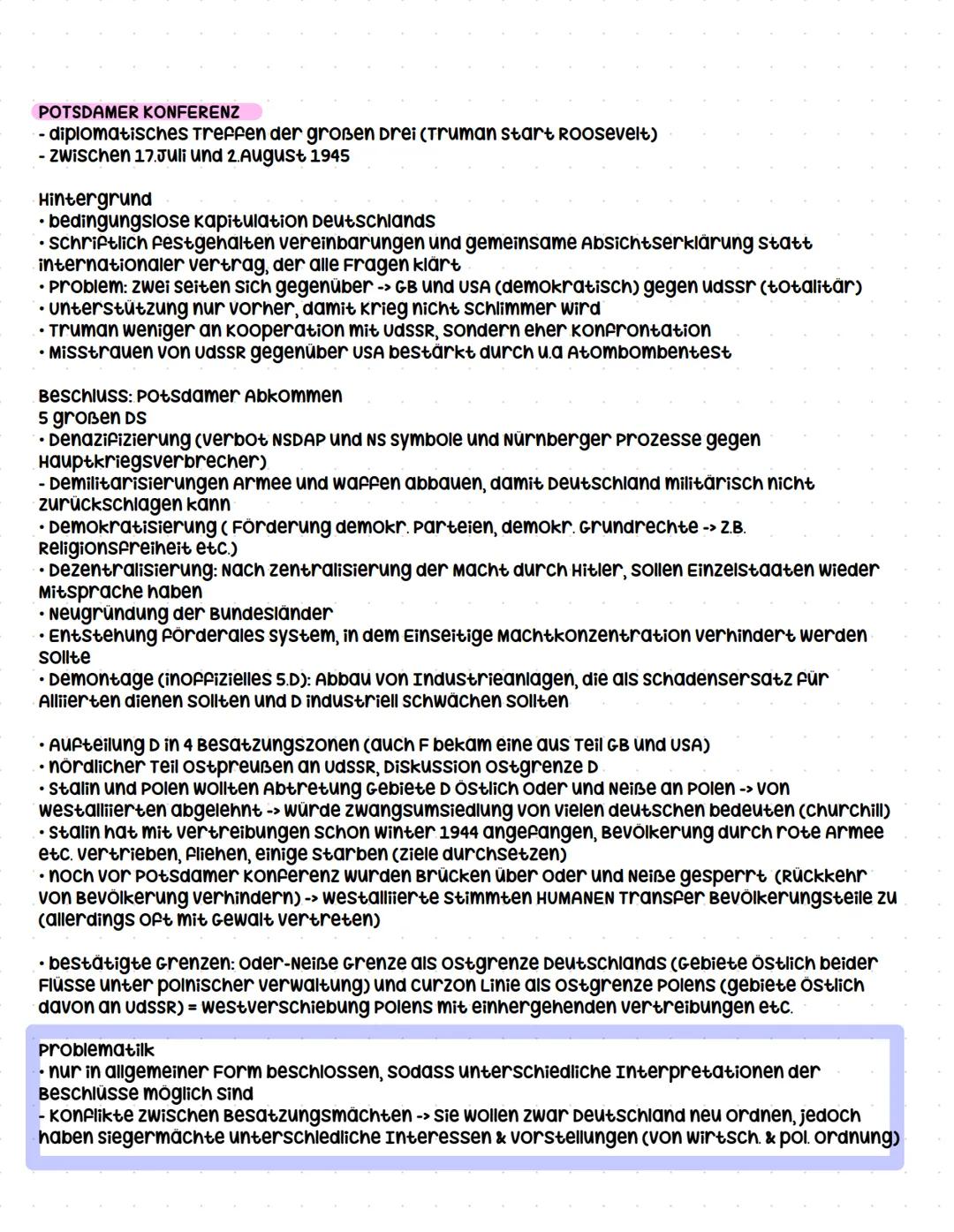 # Deutschland
nach 1945 # Teheran, Jalta, Potsdam
* Allianz zwischen den USA, Großbritannien und der sowjetunion im zweiten weltkrieg
du