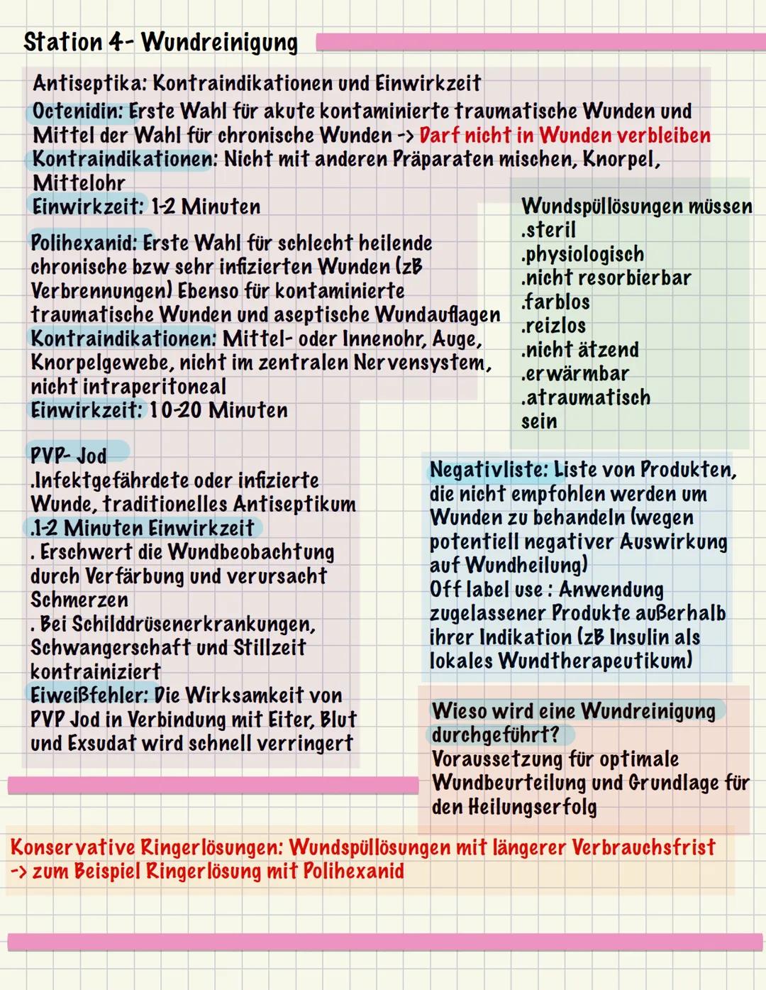 Wunde und Wundversorgung
Station 1:
Physiologie der Wundheilung/Wundheilungsphasen
Wundheilungsstörungen
Besonderheiten chronischer Wunden