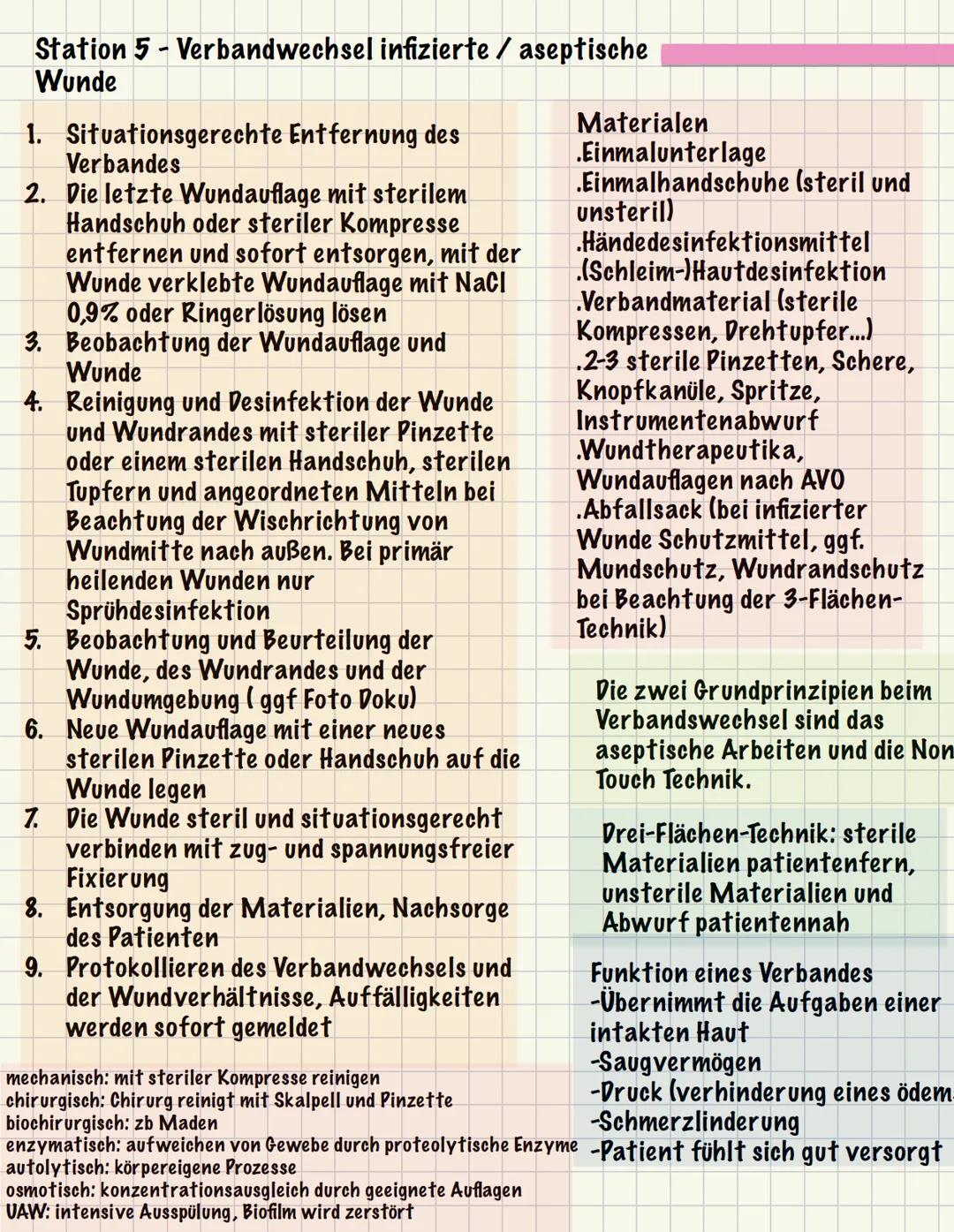 Wunde und Wundversorgung
Station 1:
Physiologie der Wundheilung/Wundheilungsphasen
Wundheilungsstörungen
Besonderheiten chronischer Wunden