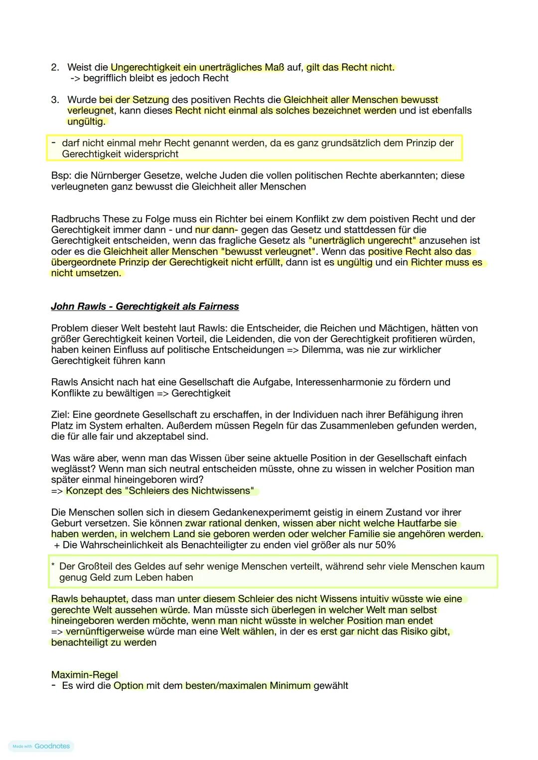 # Recht und Gerechtigkeit
Verteilungsgerechtigkeit
Die 6 Kriterien nach Perelmann
1. Jedem das Gleiche => alle auf gleiche Weise behandelt