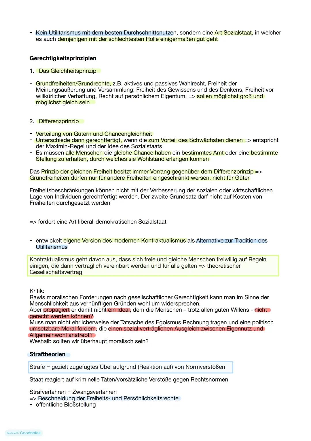 # Recht und Gerechtigkeit
Verteilungsgerechtigkeit
Die 6 Kriterien nach Perelmann
1. Jedem das Gleiche => alle auf gleiche Weise behandelt