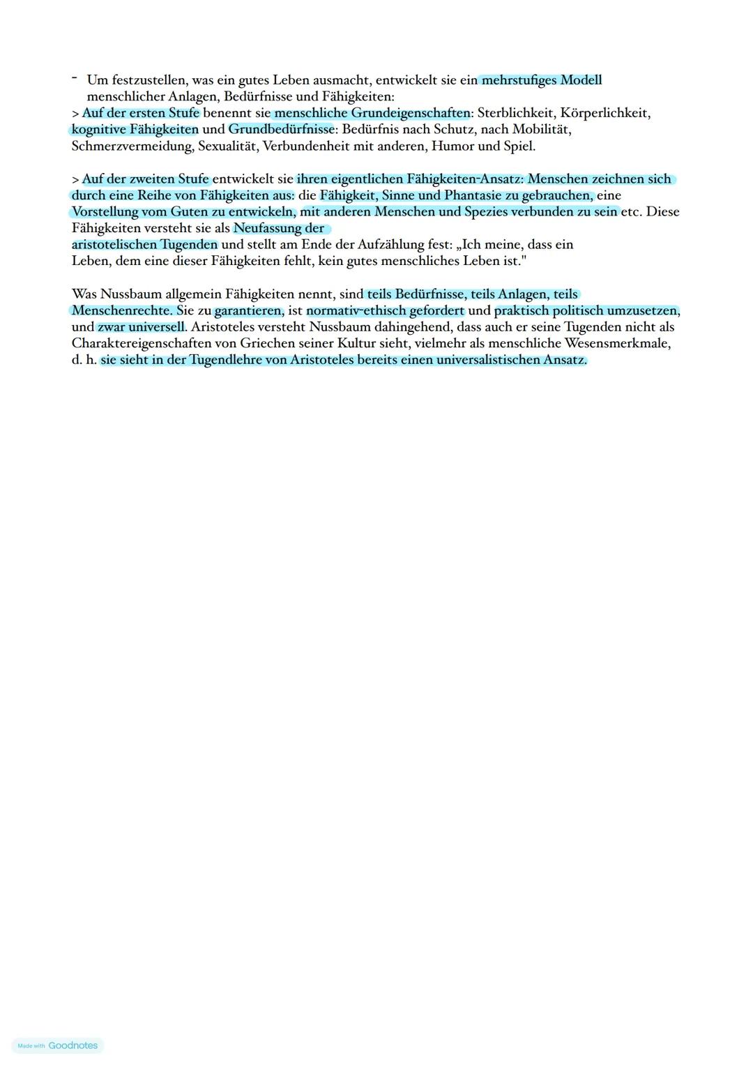 # 1. Moralphilosophie
## 3.1 Tugendethik
Für Aristoteles ist ein gutes Leben ein tugendhaftes Leben
Tugend = Haltung/Einstellung, die in