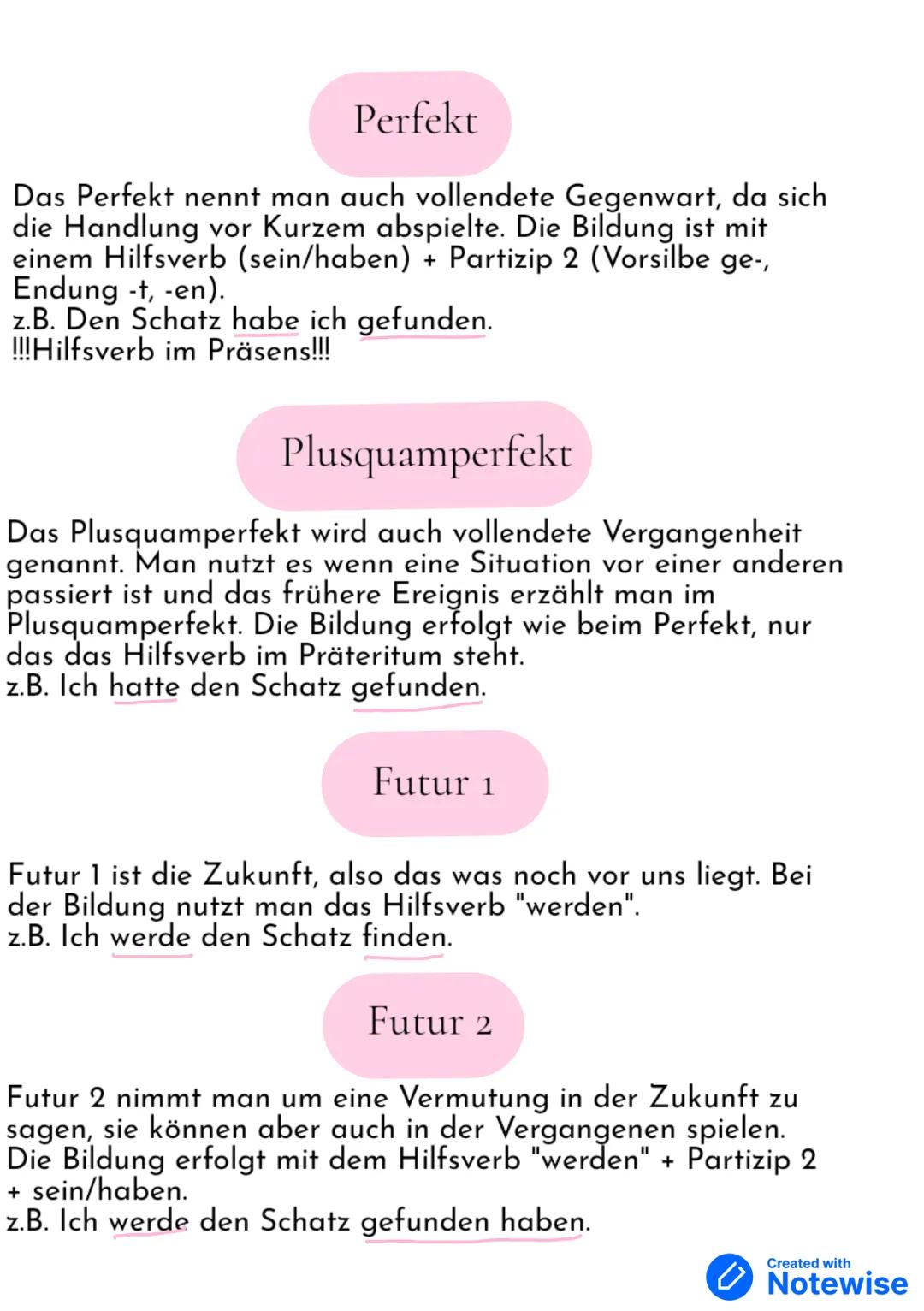 Zeitformen Deutsch
Vergangenheit
Präteritum
Gegenwart
Präsens
Perfekt
Plusquamperfekt
Zukunft
Futur 1
Futur 2
Präteritum
Das Präteritum ist