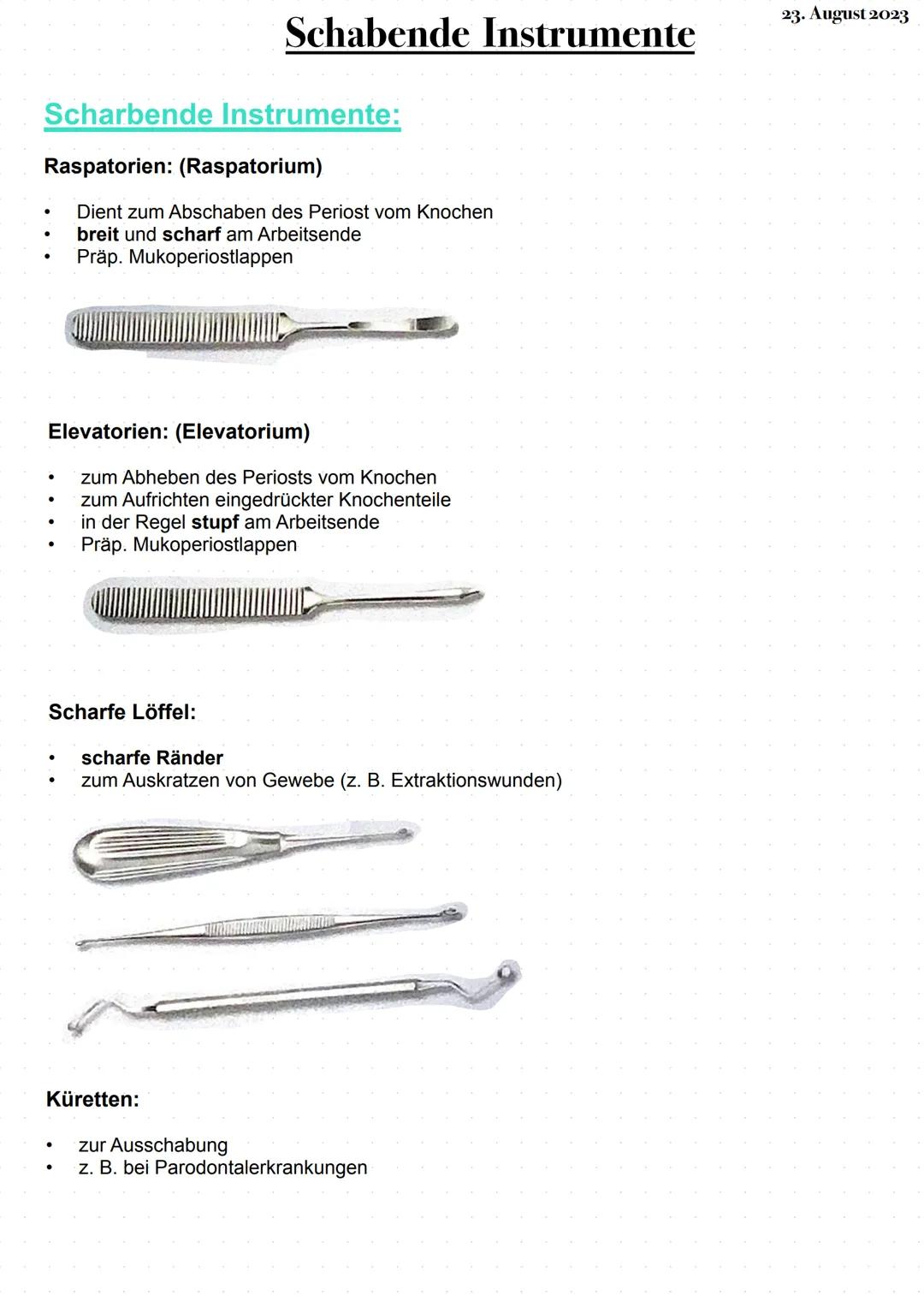 # Extraktionszangen
23. August 2023
Oberkiefer:
Front: gerade, Branchen schmal
Prämolaren: leicht s-förmig, Branchen schmal
Molaren: stark