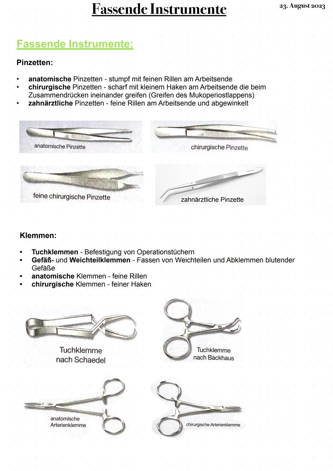 # Extraktionszangen
23. August 2023
Oberkiefer:
Front: gerade, Branchen schmal
Prämolaren: leicht s-förmig, Branchen schmal
Molaren: stark