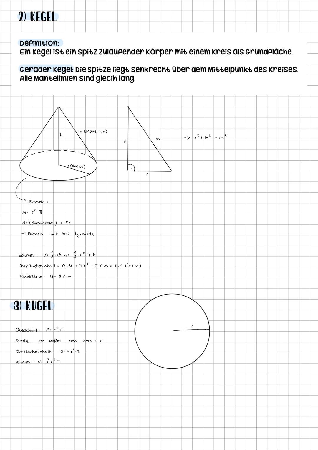 RAUMGEOMETRIE 10 KLASSE BAYERN
1) PYRAMIDE
Definition:
Eine Pyramide ist ein Körper mit einem n-Eck als Grundfläche und Dreiecken als
seiten