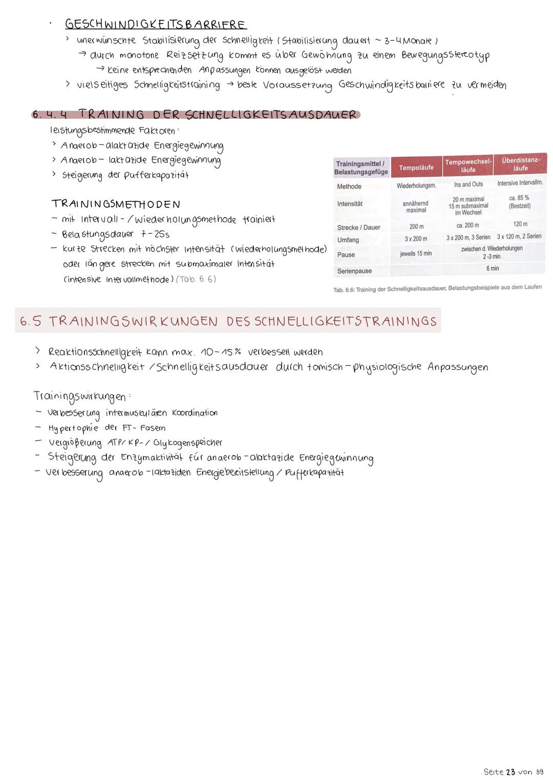 6. Schnelligkeit
6.1 BEDEUTUNG DER SCHNELLIGKEIT
Fähigkeit des Nerv - Muskel-Systems, motorische Aktionen in einem unter den
gegebenen Bedin