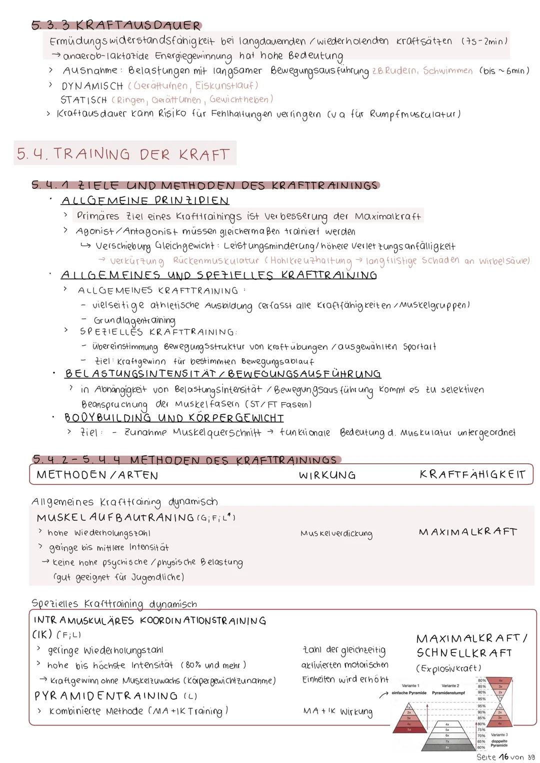 5. Kraft
5.1 BEDEUTUNG DER KRAFT
Fähigkeit des Nerv - Muskelsystems, durch Muskeltätigkeit Widerstände zu
überwinden, innen gegen zuwirken b