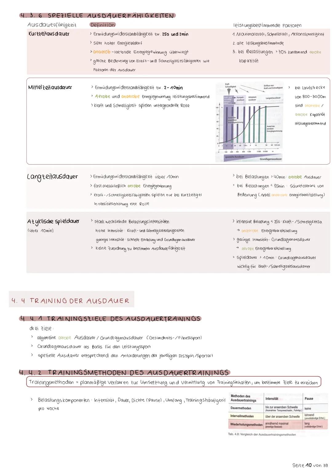 # 4. Ausdauer
Ausdauer ist die physische und psychische widerstandsfähigkeit gegen Ermüdung bei relativ lang dauernden
Belastungen und die