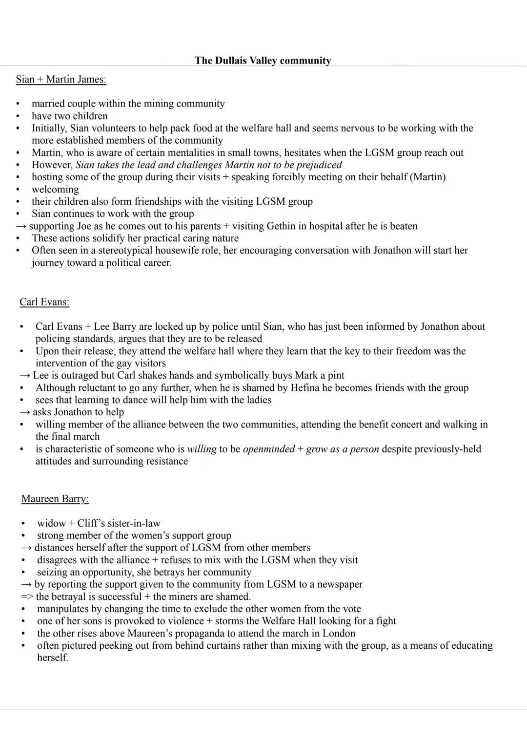 Part of the group LGSM
(Lesbians and Gays Support the miners)
Mike Jackson
-
Marks best friend
- supportive + forgiving
Mark Ashton
♡
- lead