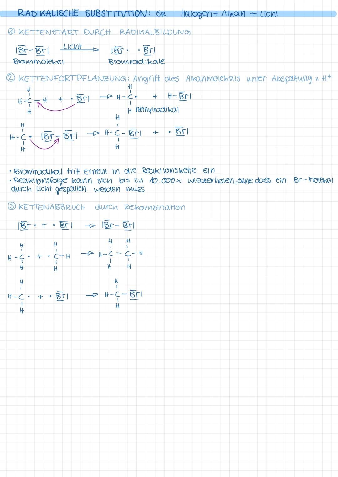 ÜBERSICHT REAKTIONSMECHANISMUS
NAME
radikalische Substitution SR
elektrophile Addition EA
nucleophile Substitution SN
nuclephile Additi