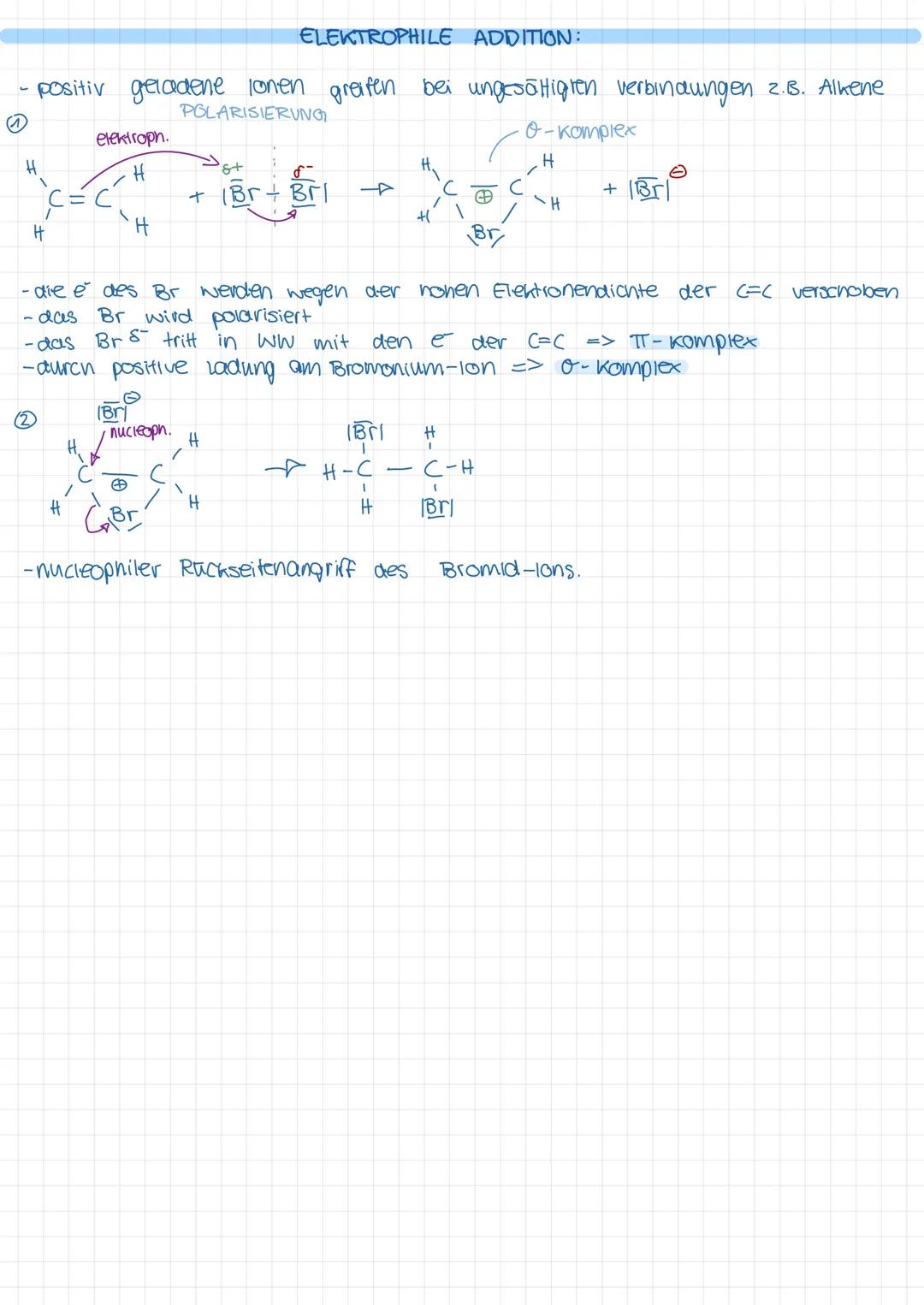 ÜBERSICHT REAKTIONSMECHANISMUS
NAME
radikalische Substitution SR
elektrophile Addition EA
nucleophile Substitution SN
nuclephile Additi