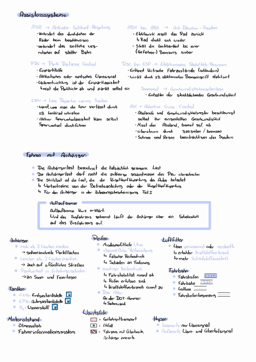 Fahrschule
Papiere
•Betriebsanleitung
Theorie Allgemein & Auto
Technik und Betrieb des Autos
• Zulassungs bescheinigung Teil I (Fahrzeugsche