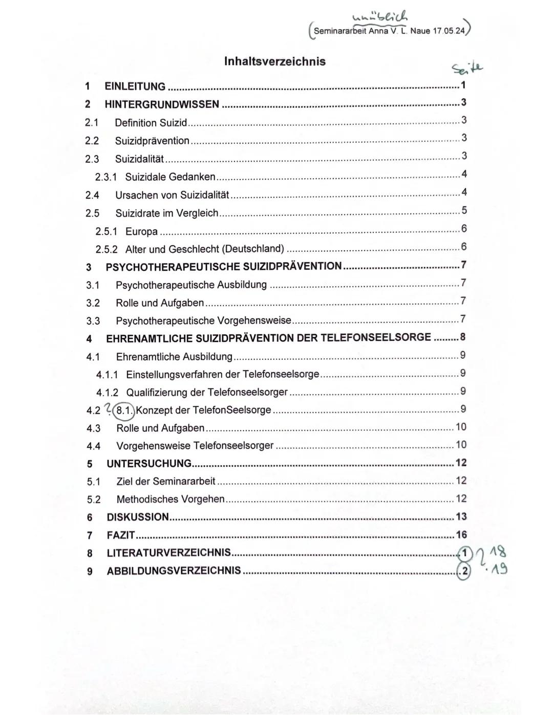 -Seminarfach,,Soziales Engagement"
Beurteilungsbogen für die schriftliche Seminararbeit
Name der Schülerin/ des Schülers: Anna Naue
Seminara