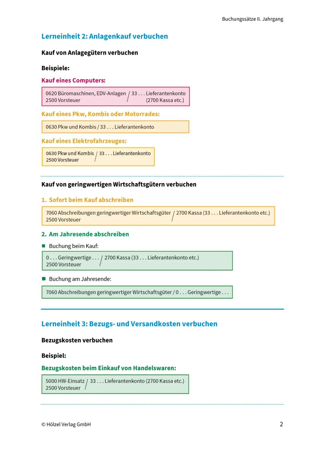 Sammelmappe
Buchungssätze II. Jahrgang
Kapitel 1
Doppelte Buchführung in
der Praxis - Basics
1 Einkauf und Verkauf von Waren
verbuchen 1
2 A