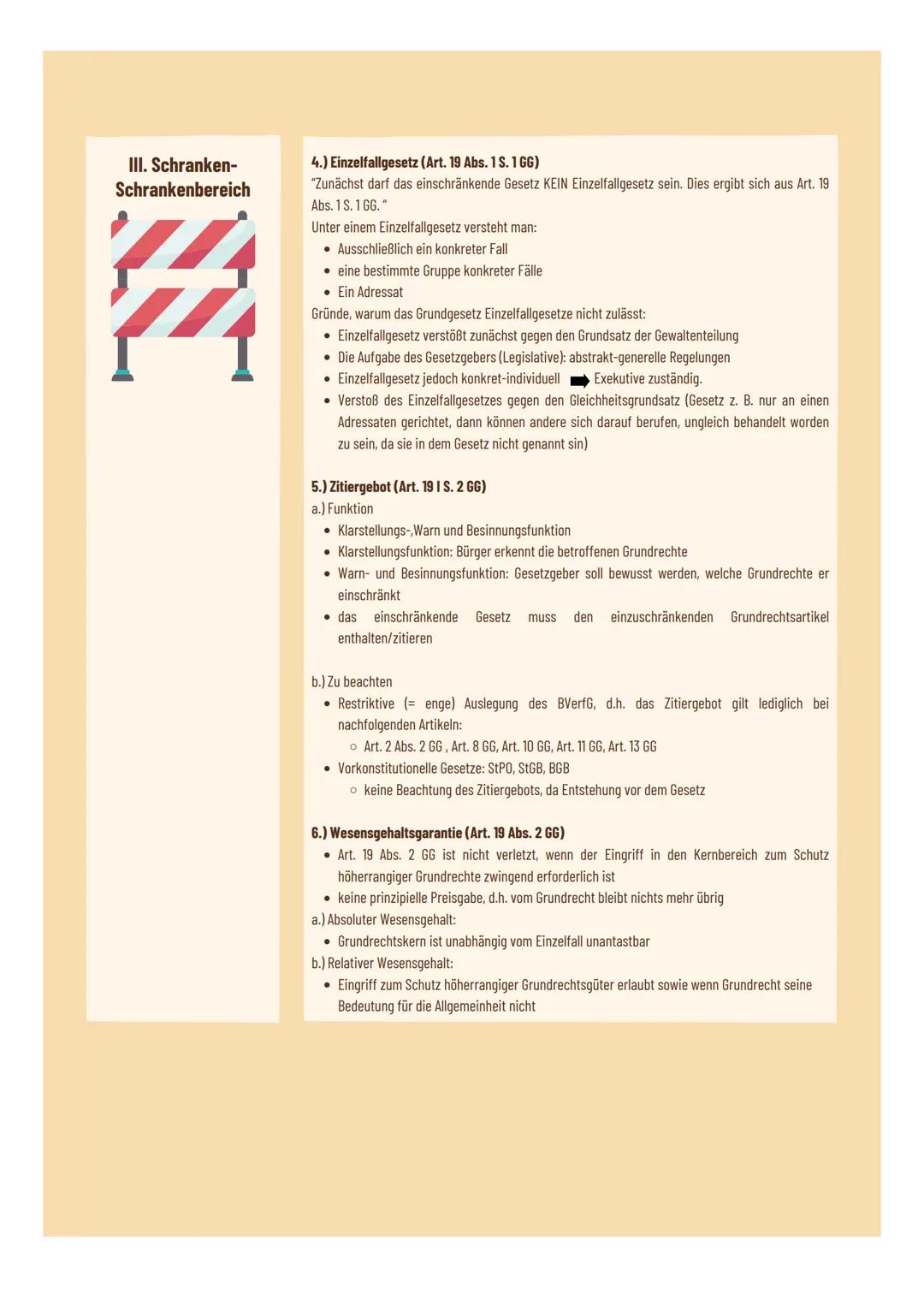 # GRUNDRECHTSPRÜFUNG
Die angeordnete Maßnahme könnte gegen das von (Name) geltend gemachte Grundrecht auf (Recht) aus (Art.) verstoßen, sof