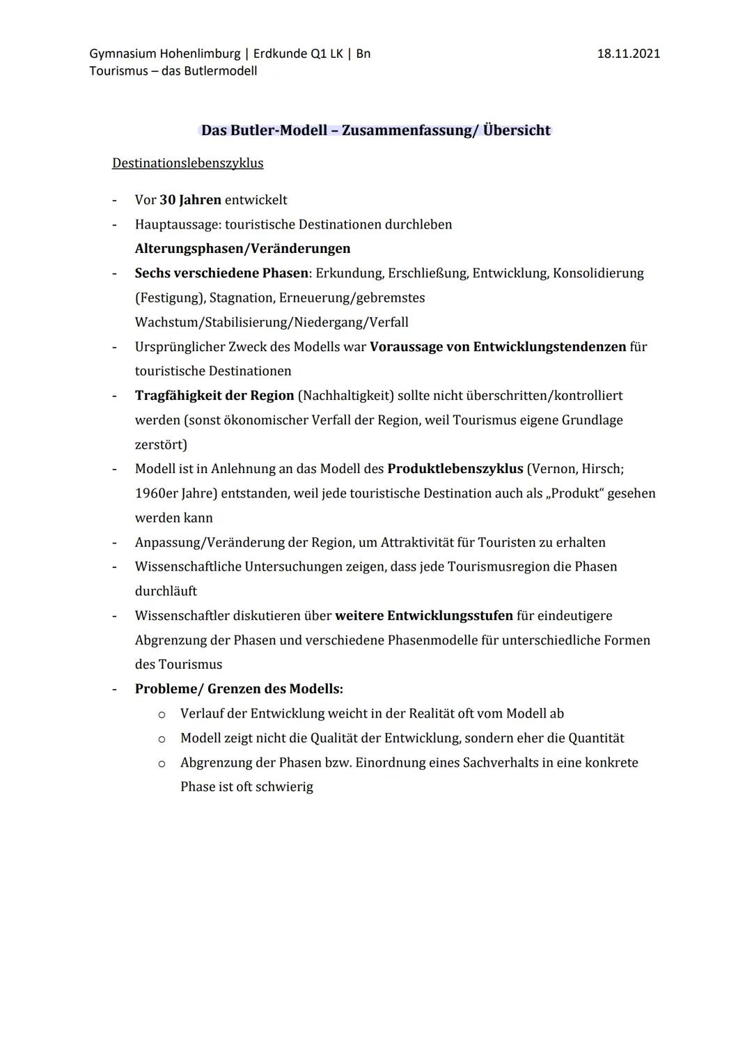 Tourismus Gymnasium Hohenlimburg | Q1 Erdkunde | Bn
Tourismus - Wirtschaftsfaktor für unterschiedlich entwickelte Räume
Wachstum ohne Grenze