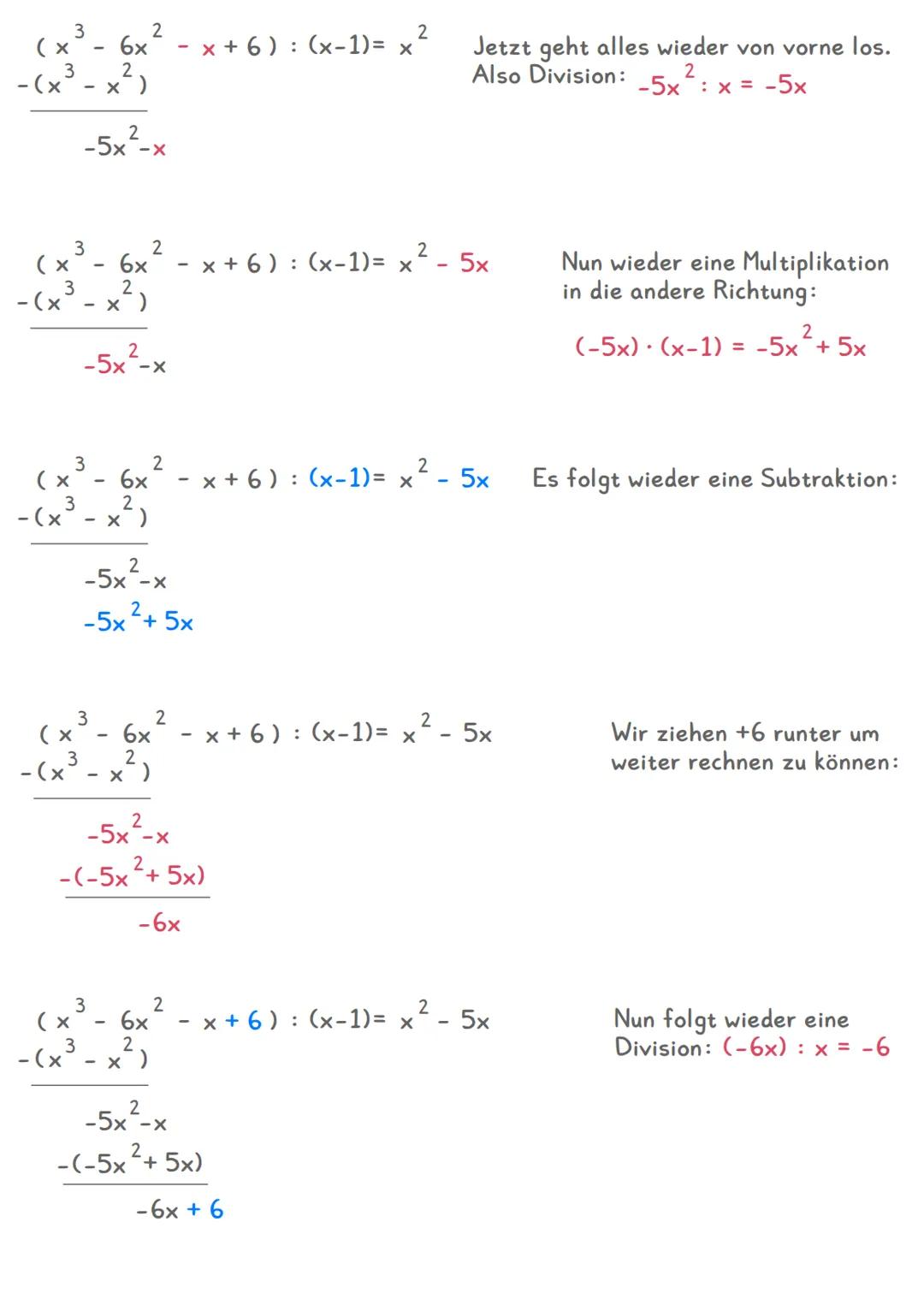 # Polynomdivision
-> Das Wort Polynomdivision setzt sich aus zwei Wörtern zusammen:
Polynom und Division
Division: 8 geteilt durch 2 ist e