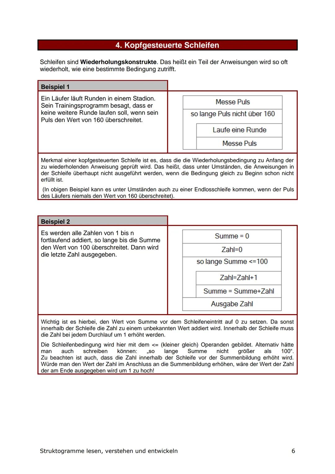 Struktogramme lesen, verstehen und entwickeln
Vorbemerkungen
Aufgabe eines Struktogrammes ist es, den Ablauf eines Computerprogramms auf
dem