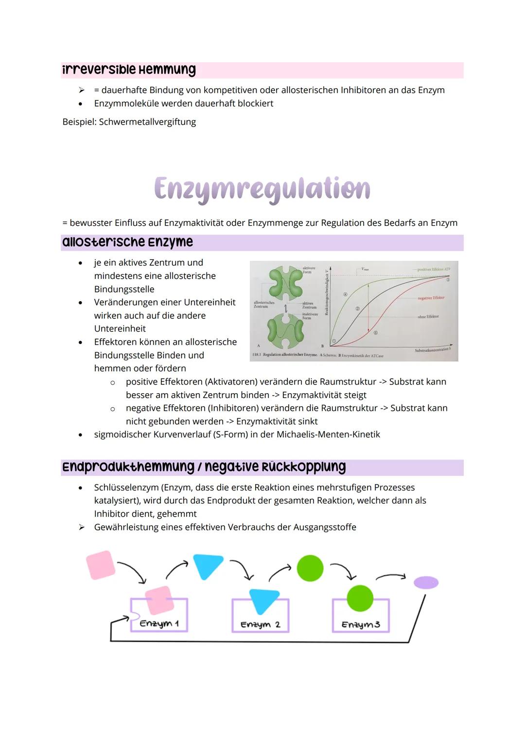 # Allgemein
* kommen in jedem Organismus vor
* frei beweglich oder gebunden
* Name: endet immer mit -ase, werden meist nach Substrat