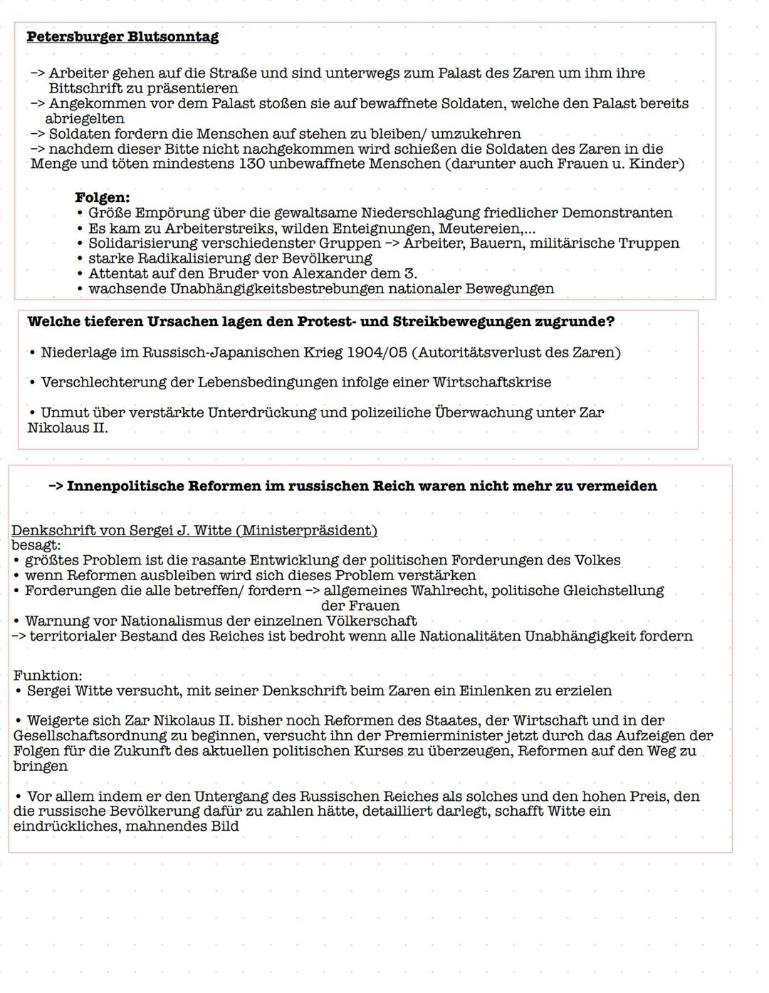 # russische Revolution
(Revolution un1905)
# Ausgangslage im vorrevolutionären Russland
* Autokratie = unumschränkte, absolutistische Ma