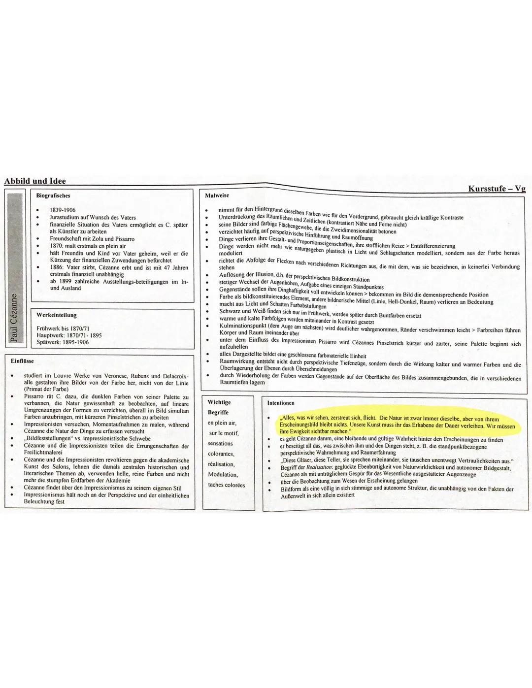 Kunst Zusammenfassung
Abi 24
1. Abbild und Idee
Abbild getreue oder/und verzerrte Wiedergabe der Wirklichkeit
Idee = geistig schöpferischer