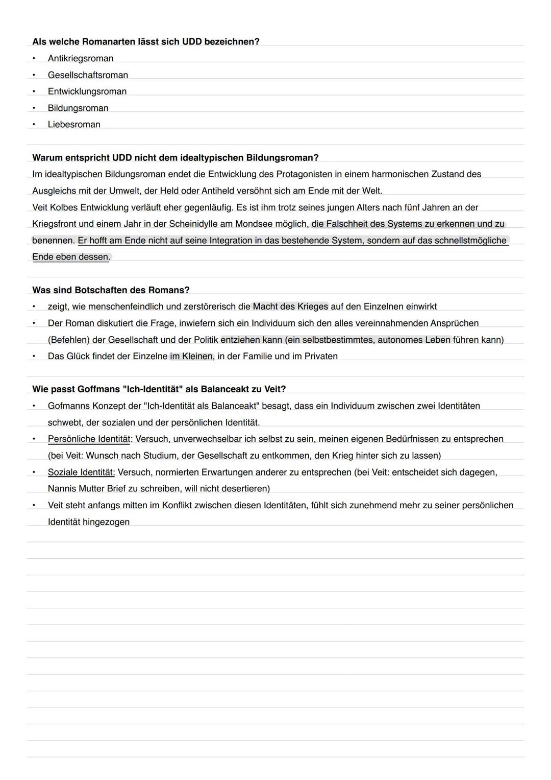 Als welche Romanarten lässt sich UDD bezeichnen?
.
.
.
Antikriegsroman
Gesellschaftsroman
Entwicklungsroman
.
Bildungsroman
.
Liebesroman
Wa