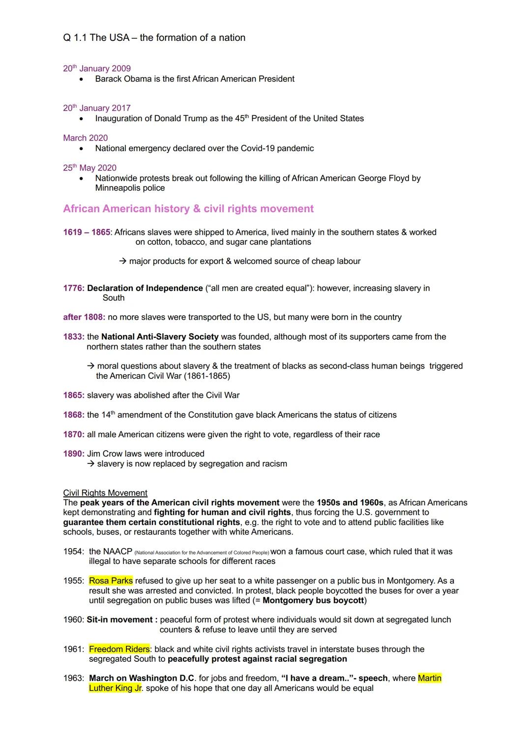 Q 1.1 The USA - the formation of a nation
development and principles of American democracy and the Constitution
Mayflower Compact 1620
•
•
.