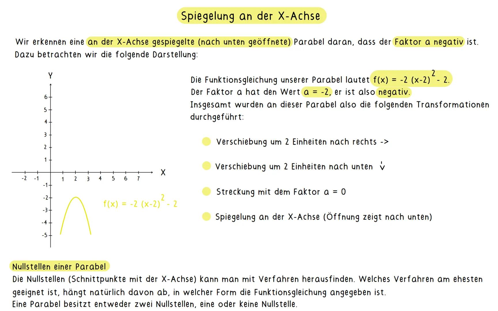 Neues Mathethema: Quadratische Funktionen (Parabeln)
Quadratische Funktionen: Der Graph von quadratischen Funktionen ist immer eine Parabel