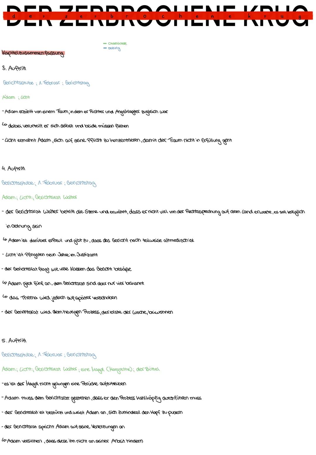 DER ZERBROCHENE KRUG
Kapitel zusammenfassung
1. Auftritt:
- Charaktere
-setting
niederländisches Dorf Huisum bei Utrecht bei Utrecht; die Ge