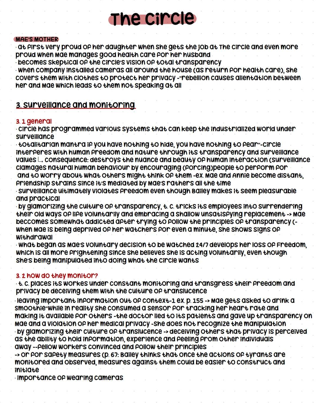 THE
CIRCLE
DAVE
EGGERS The circle
1. Summary
BOOK I (pp 1-304)
Mae starts her new job at the circle → motivated, thankful, overwhelmed
⚫"The