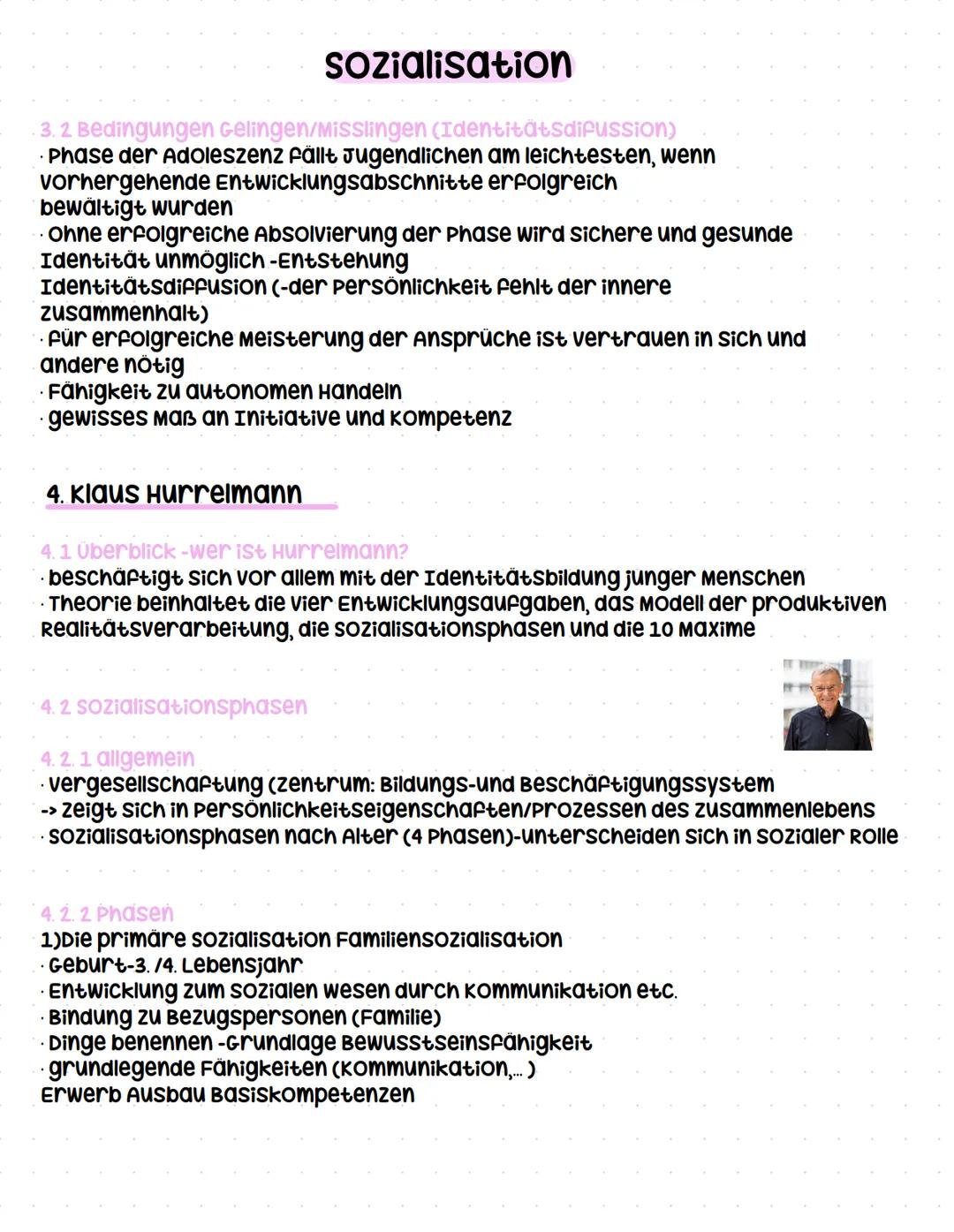 Q2.1 Sozialisationsprozesse in unterschiedlichen Lebensaltern
- Entwicklungsaufgaben der Lebensalter nach Hurrelmann (insbesondere vier
Gru