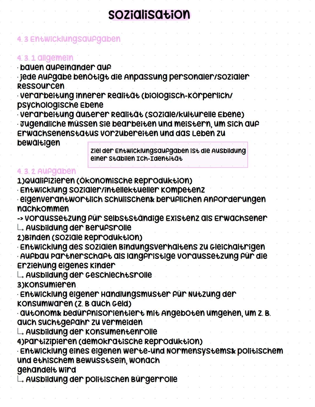 Q2.1 Sozialisationsprozesse in unterschiedlichen Lebensaltern
- Entwicklungsaufgaben der Lebensalter nach Hurrelmann (insbesondere vier
Gru