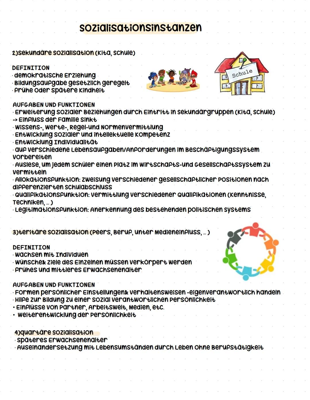 Q2.2 Sozialisationsinstanzen
- Familie als primäre Sozialisationsinstanz
- sekundäre Sozialisationsinstanzen
- tertiäre Sozialisationsinsta