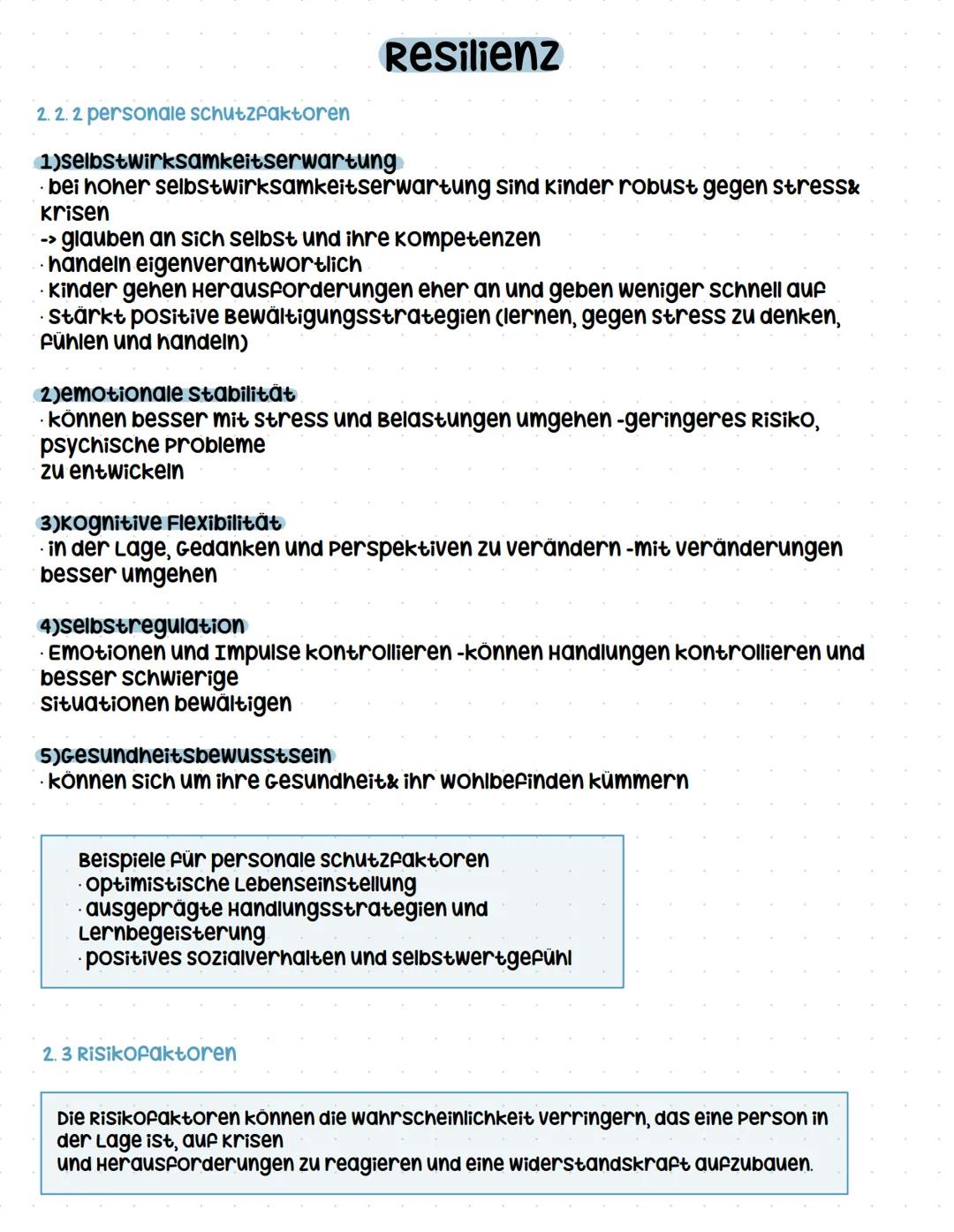 ## Q2.5 Resilienz
- Auseinandersetzung mit dem Resilienzbegriff
- Risiko- und Schutzfaktoren und deren Wechselwirkung
- Pädagogische Unte