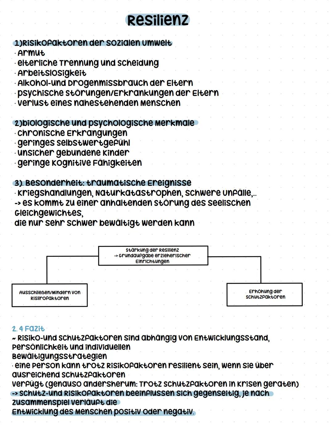 ## Q2.5 Resilienz
- Auseinandersetzung mit dem Resilienzbegriff
- Risiko- und Schutzfaktoren und deren Wechselwirkung
- Pädagogische Unte