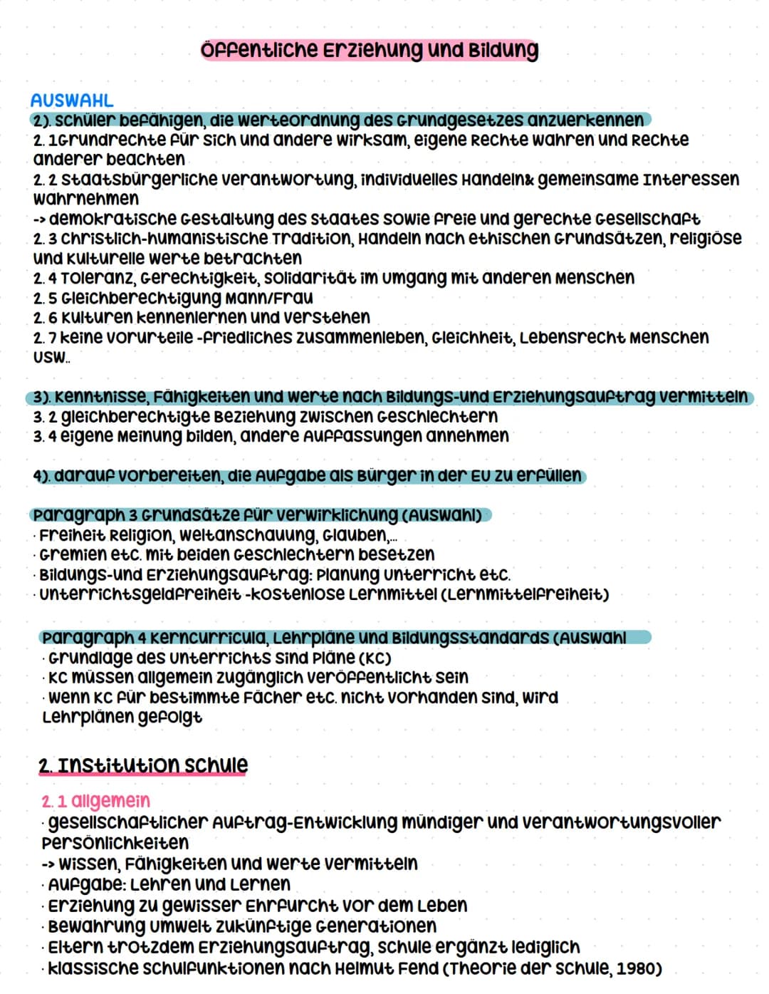 Abiturvorbereitung 2024 Erziehungswissenschaft LK- Q3.1 - Das System öffentlicher Bildung und Erziehung – Seite 5