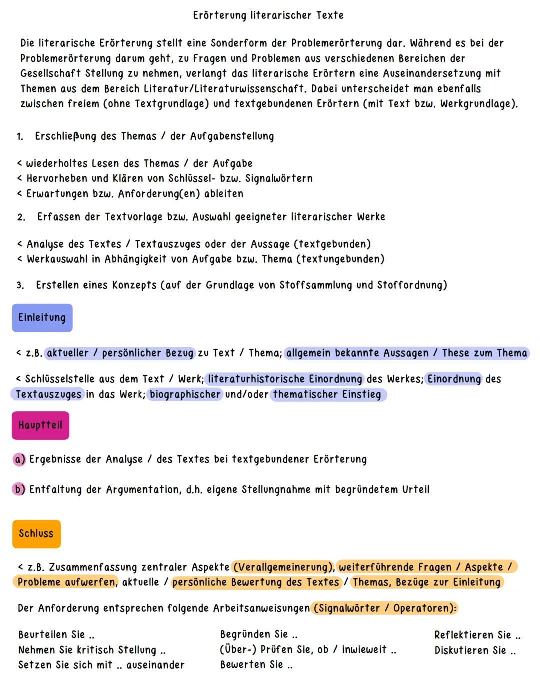 Materialgestütztes Verfassen argumentierender Texte
1. Aufgabenstellung klären:
< Thema und Teilthema erfassen
< Textsorte und Adressaten k