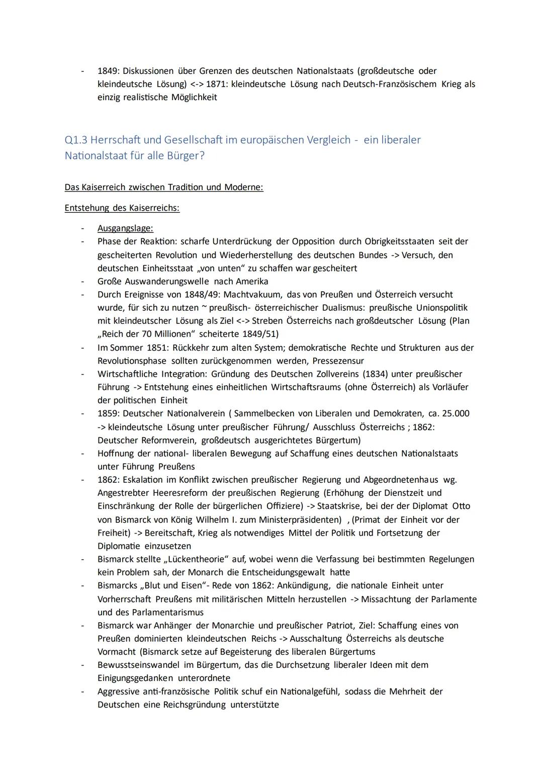 # Q1.1 Die deutsche Revolution von 1848/49
Entstehung, Entwicklung und Unterdrückung der liberal-nationalen Bewegung im europäischen
Kontext