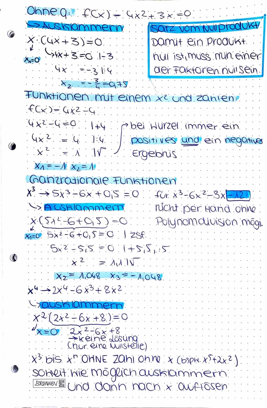 # Nullstellen berechnen
→Ist ein schnittpunkt mit der x-Achse..
→Grad der Funktion gibt maximale Anzahl der
Nullsteil en an
C
Lineare F